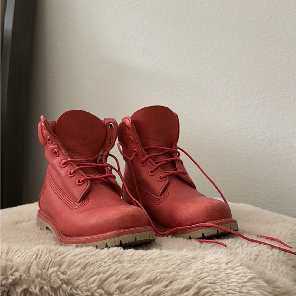 Pink Timberland Workboot size 8